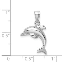 14k White Gold Jumping Dolphin Pendant-K3012W
