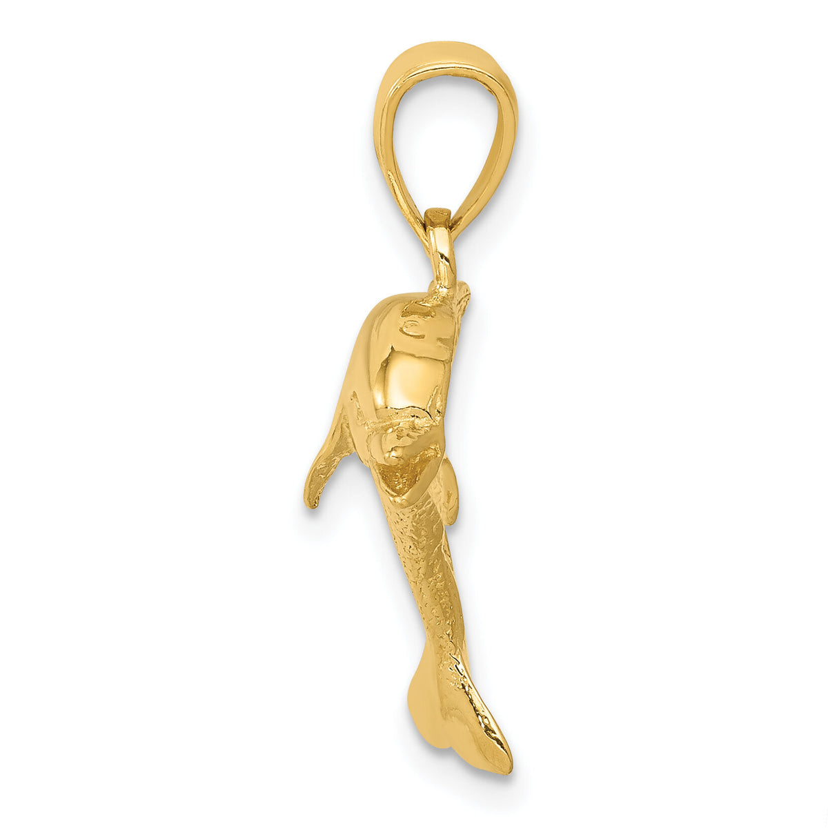 14k Jumping Dolphin Pendant-K3013