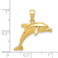 14k Jumping Dolphin Pendant-K3013