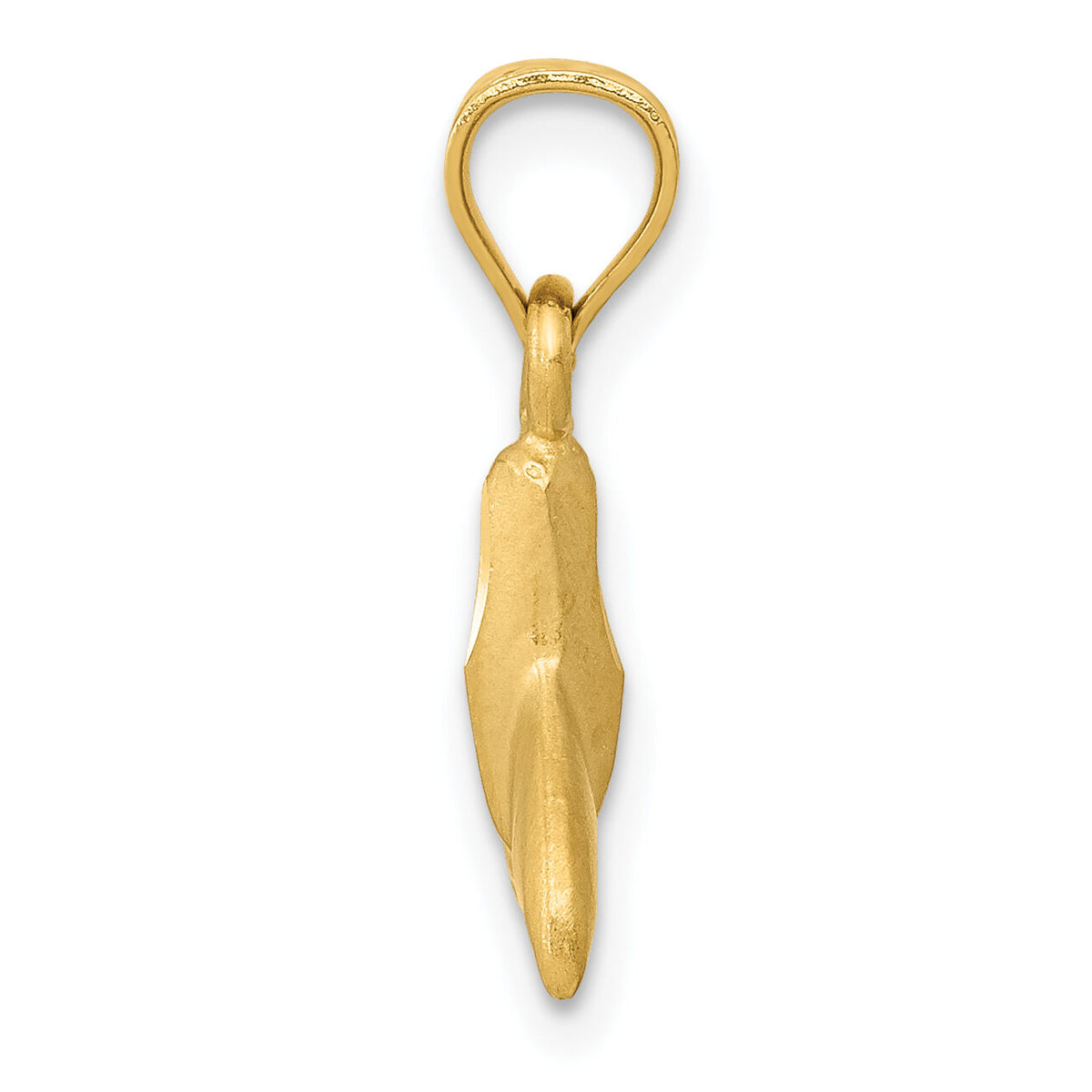 14K 3D Whale Tail Pendant-K3023