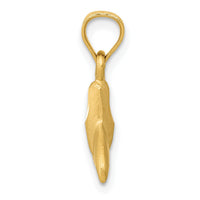 14K 3D Whale Tail Pendant-K3023