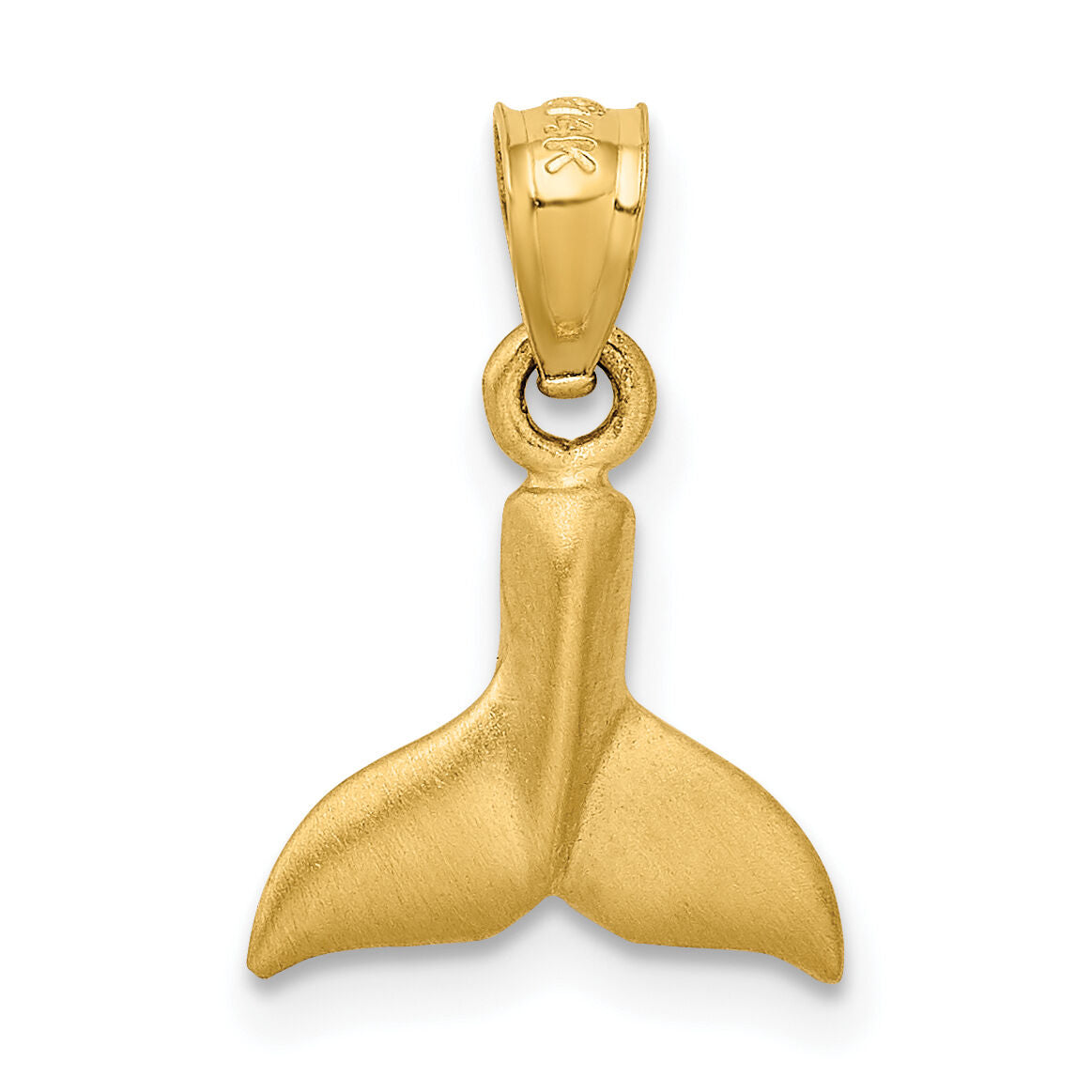 14K 3D Whale Tail Pendant-K3023