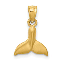 14K 3D Whale Tail Pendant-K3023