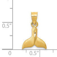 14K 3D Whale Tail Pendant-K3023