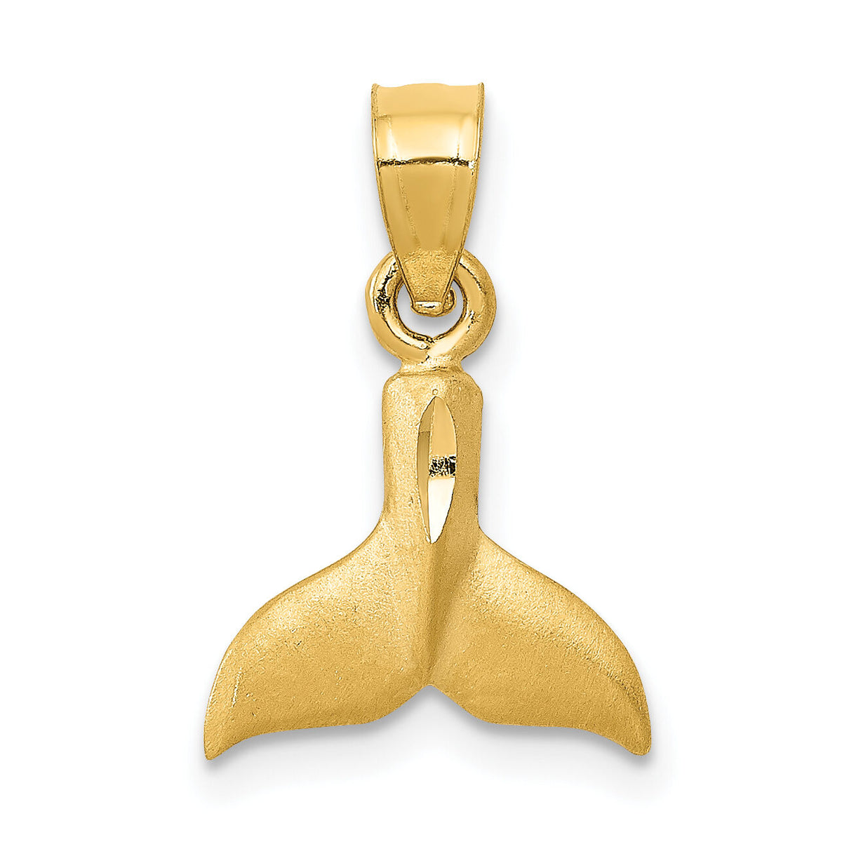 14K 3D Whale Tail Pendant-K3023