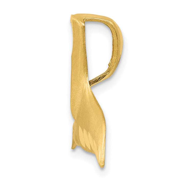 14K Diamond-cut Whale Tail Slide-K3028