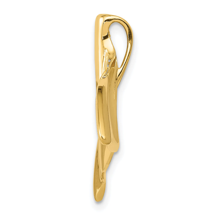 14K Whale Tail Chain Slide-K3030