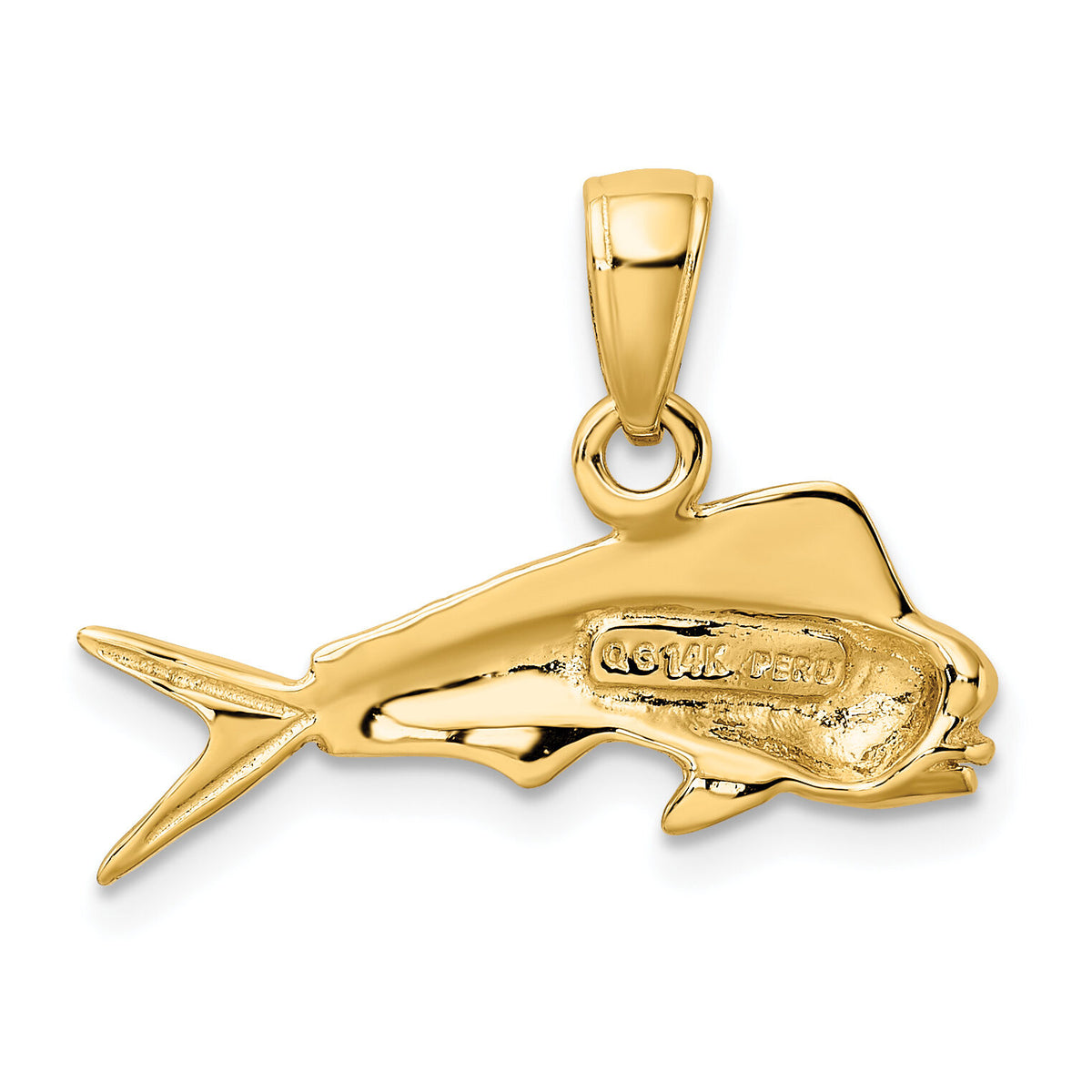 14k Mahi Mahi Fish Pendant-K3034