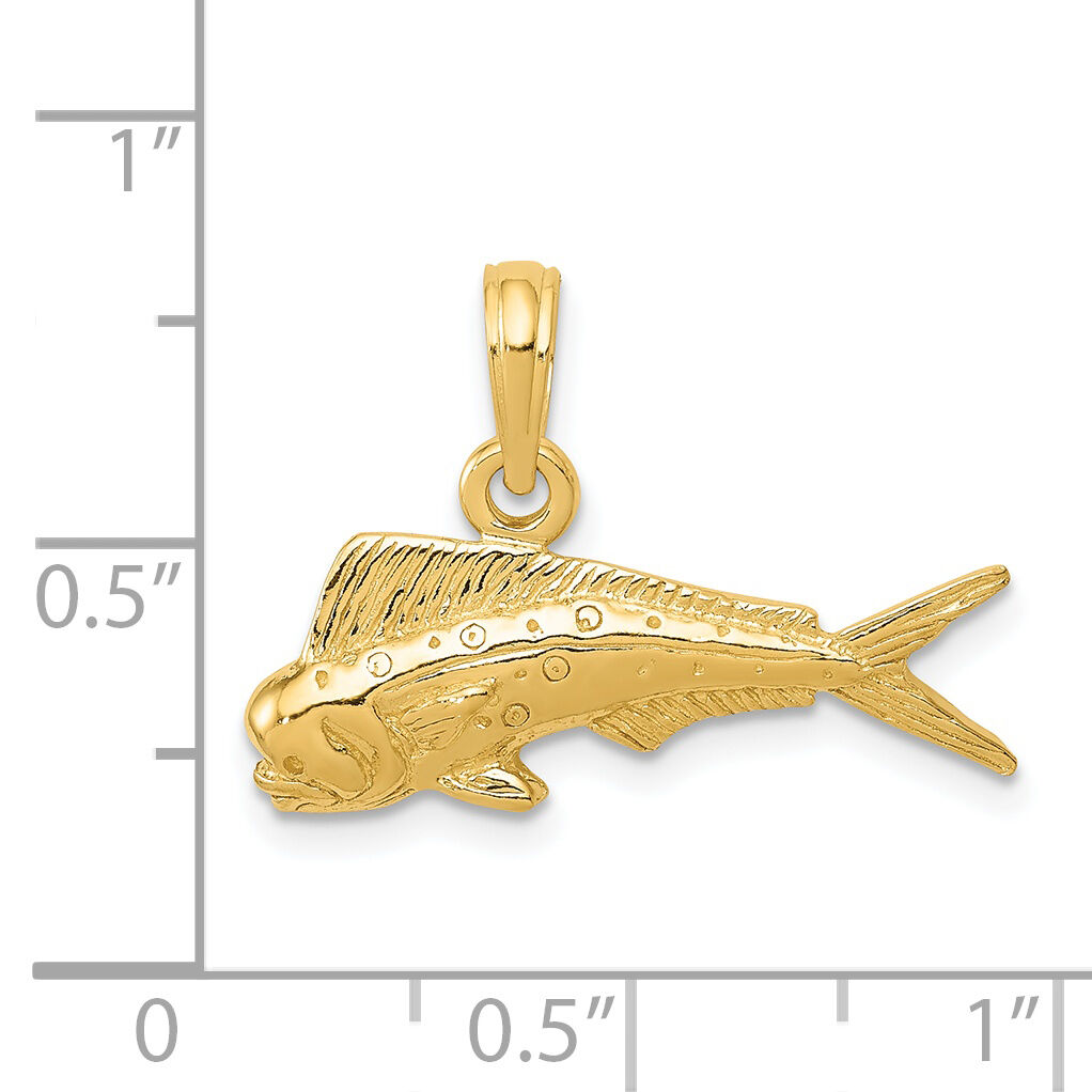14k Mahi Mahi Fish Pendant-K3034