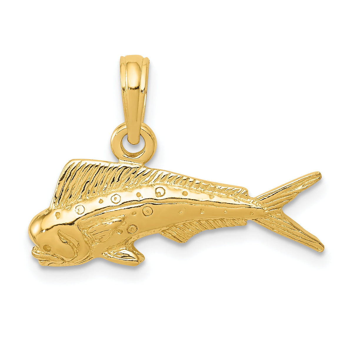 14k Mahi Mahi Fish Pendant-K3034