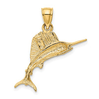 14K Sailfish Pendant-K3035