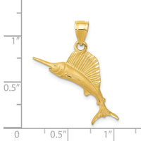 14K Sailfish Pendant-K3035