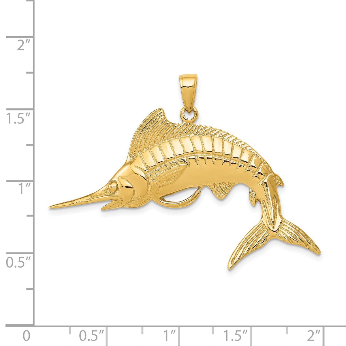 14k Marlin Pendant-K3040