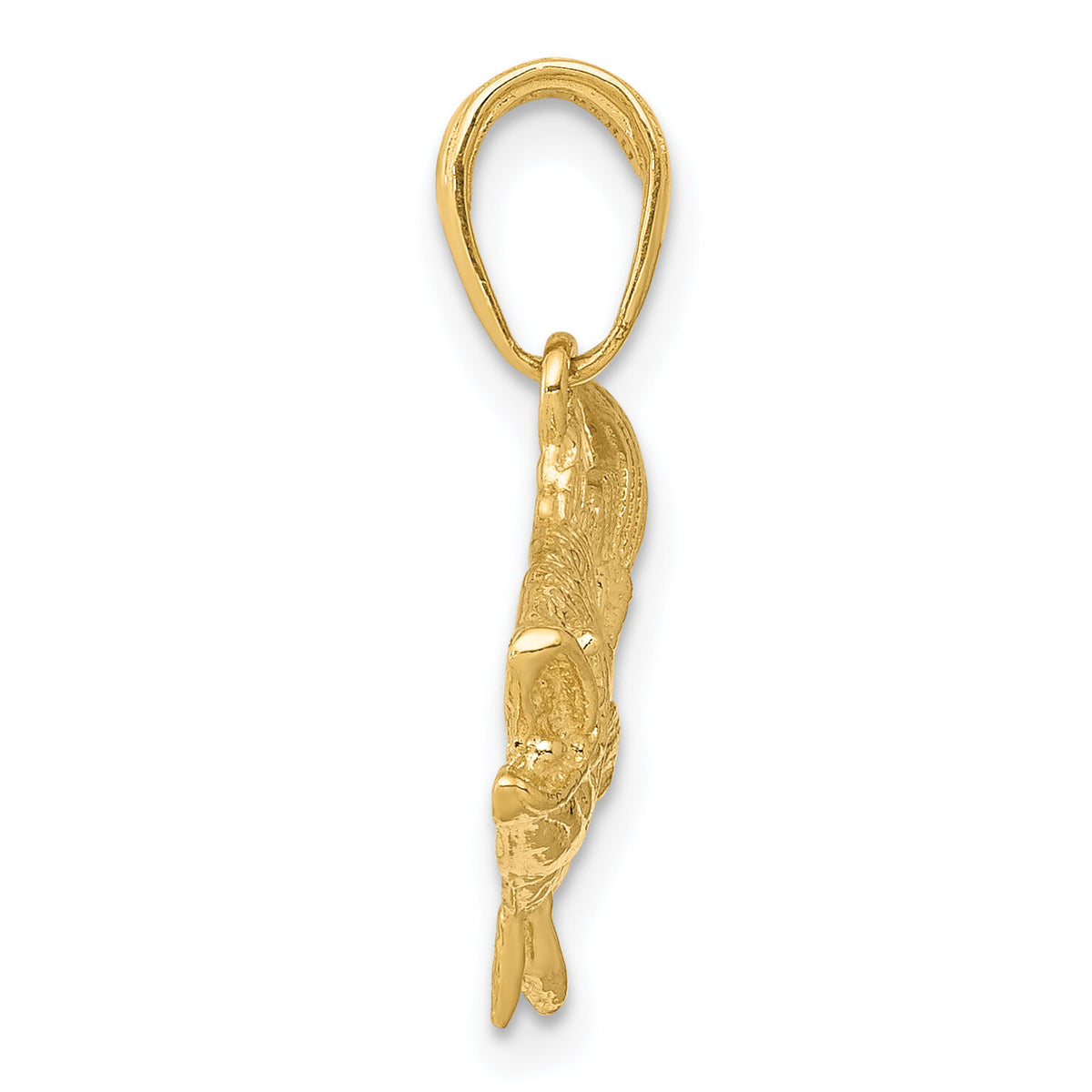 14k Open Mouthed Bass Fish Pendant-K3044