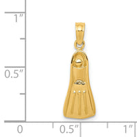 14K  3D Scuba Flipper Pendant-K3063