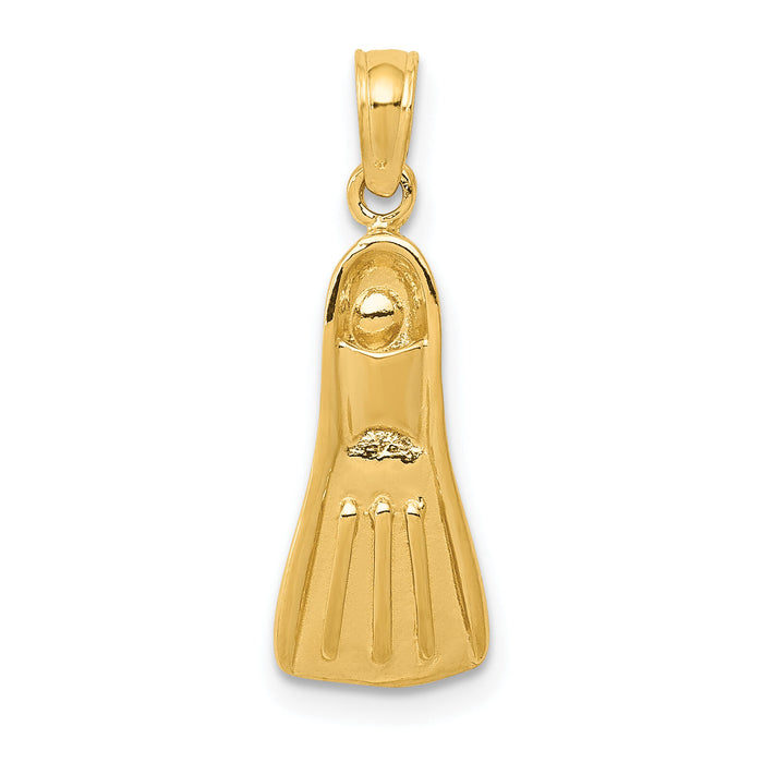 14K  3D Scuba Flipper Pendant-K3063