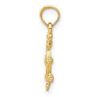 14k Ship Wheel Pendant-K3066