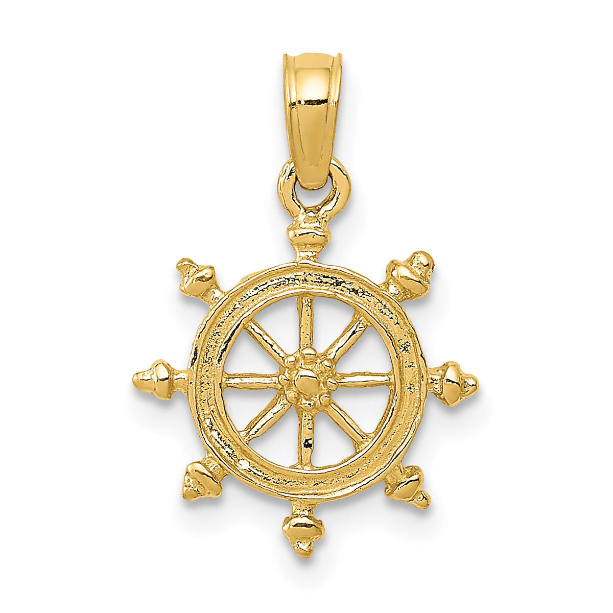 14k Ship Wheel Pendant-K3066