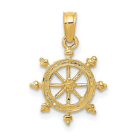 14k Ship Wheel Pendant-K3066
