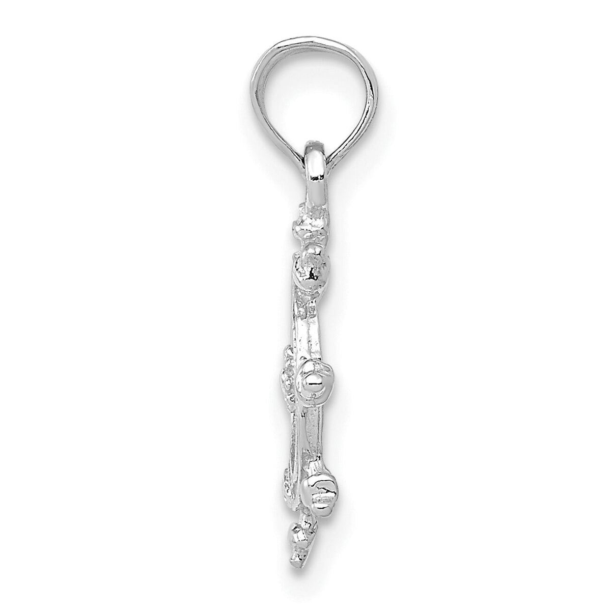 14K White Gold Ship Wheel Pendant-K3066W