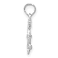 14K White Gold Ship Wheel Pendant-K3066W