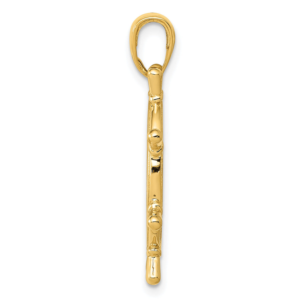 14K  3D Ships Wheel Pendant-K3071
