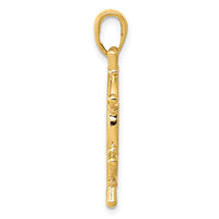 14K  3D Ships Wheel Pendant-K3071