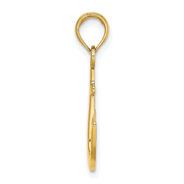 14k Anchor Pendant-K3075