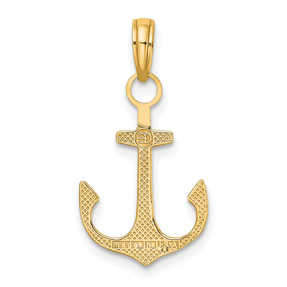 14k Anchor Pendant-K3075