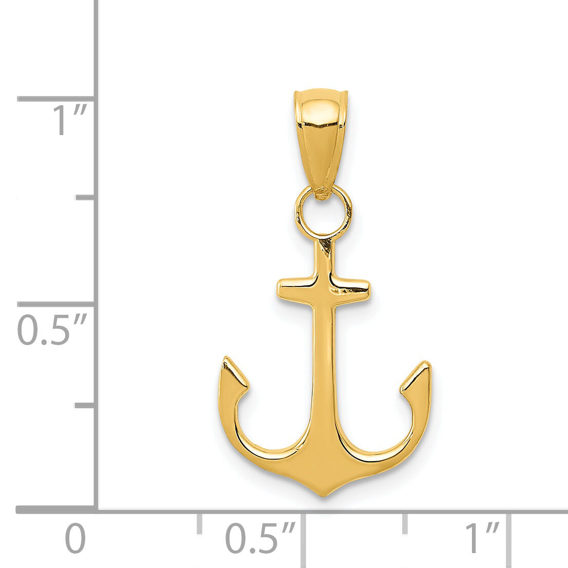 14k Anchor Pendant-K3075