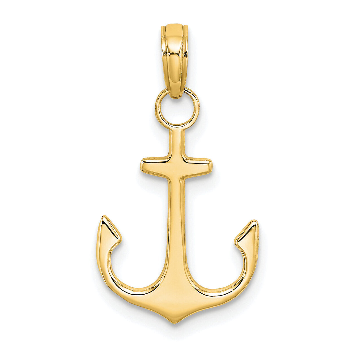 14k Anchor Pendant-K3075