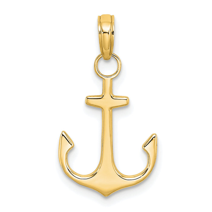 14k Anchor Pendant-K3075