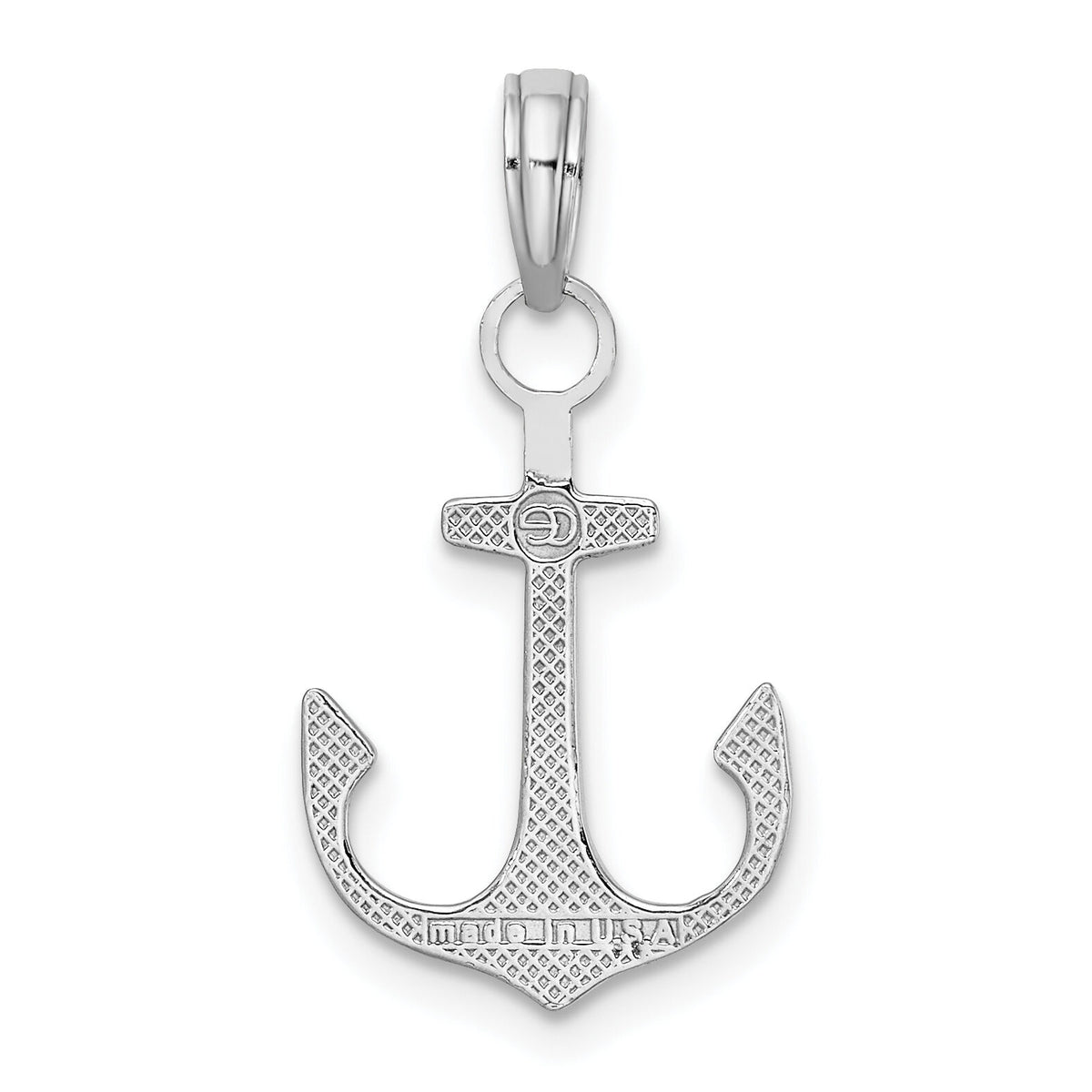 14K White Gold 2-D Polished Anchor Charm-K3075W