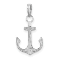 14K White Gold 2-D Polished Anchor Charm-K3075W