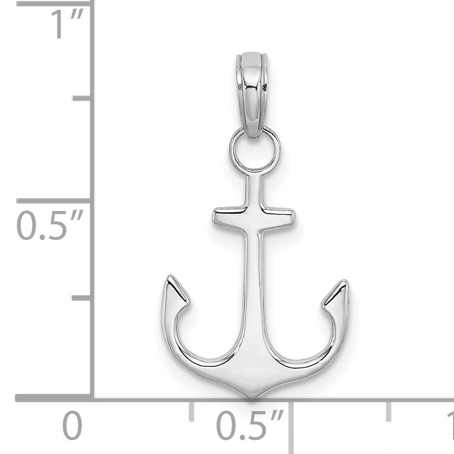 14K White Gold 2-D Polished Anchor Charm-K3075W