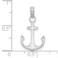 14K White Gold 2-D Polished Anchor Charm-K3075W