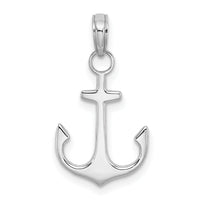 14K White Gold 2-D Polished Anchor Charm-K3075W