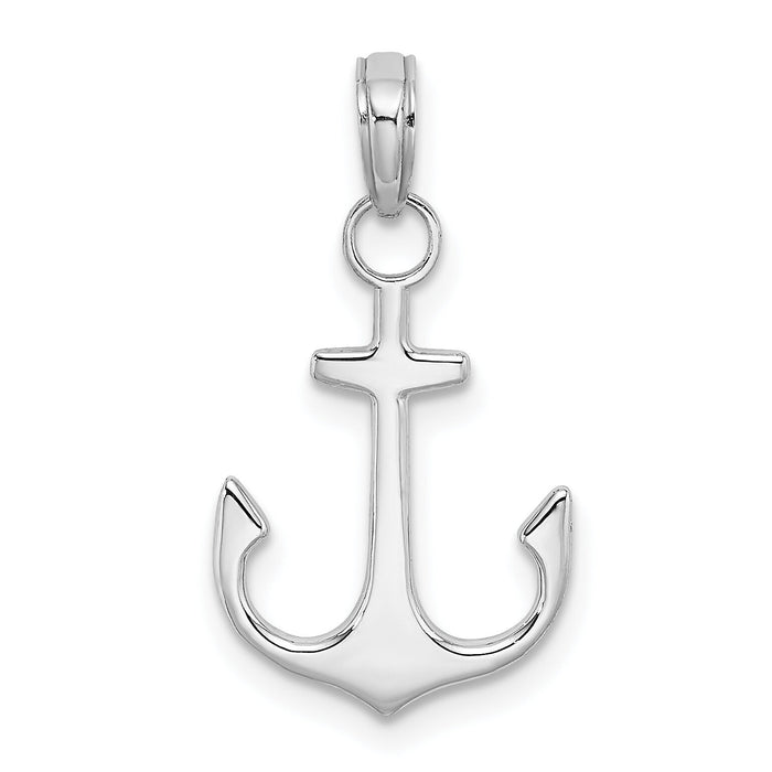 14K White Gold 2-D Polished Anchor Charm-K3075W