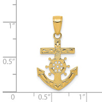 14k Mariner's Cross Pendant-K3076