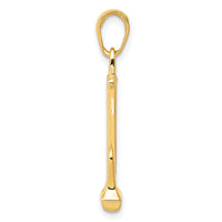 14K  3D Navy Anchor Pendant-K3077