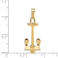 14K  3D Navy Anchor Pendant-K3077