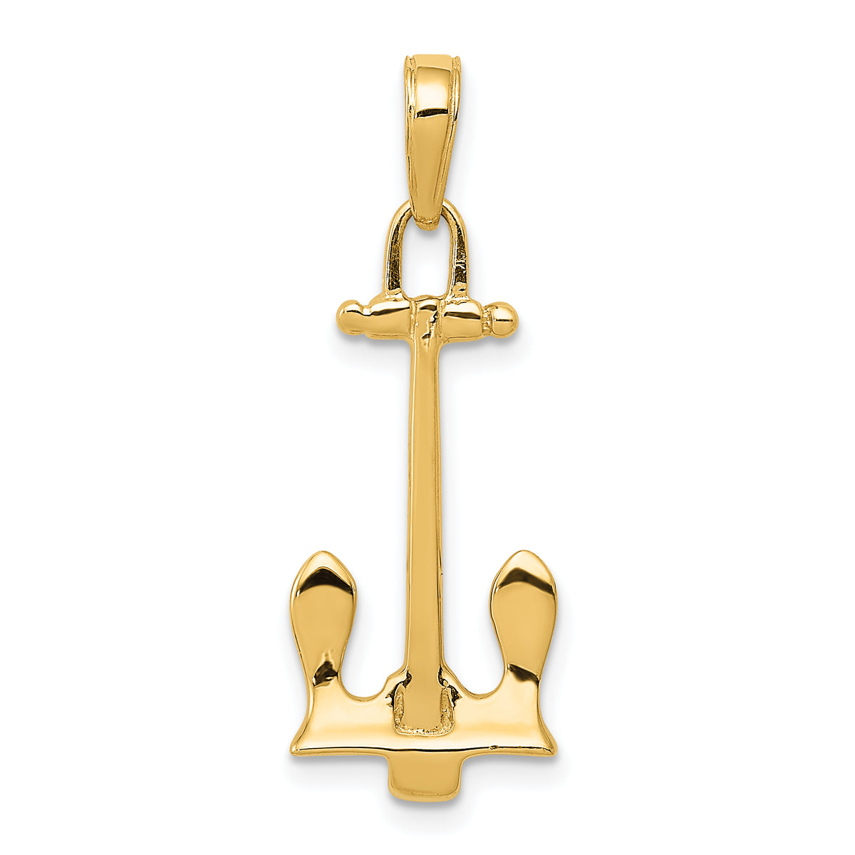 14K  3D Navy Anchor Pendant-K3077