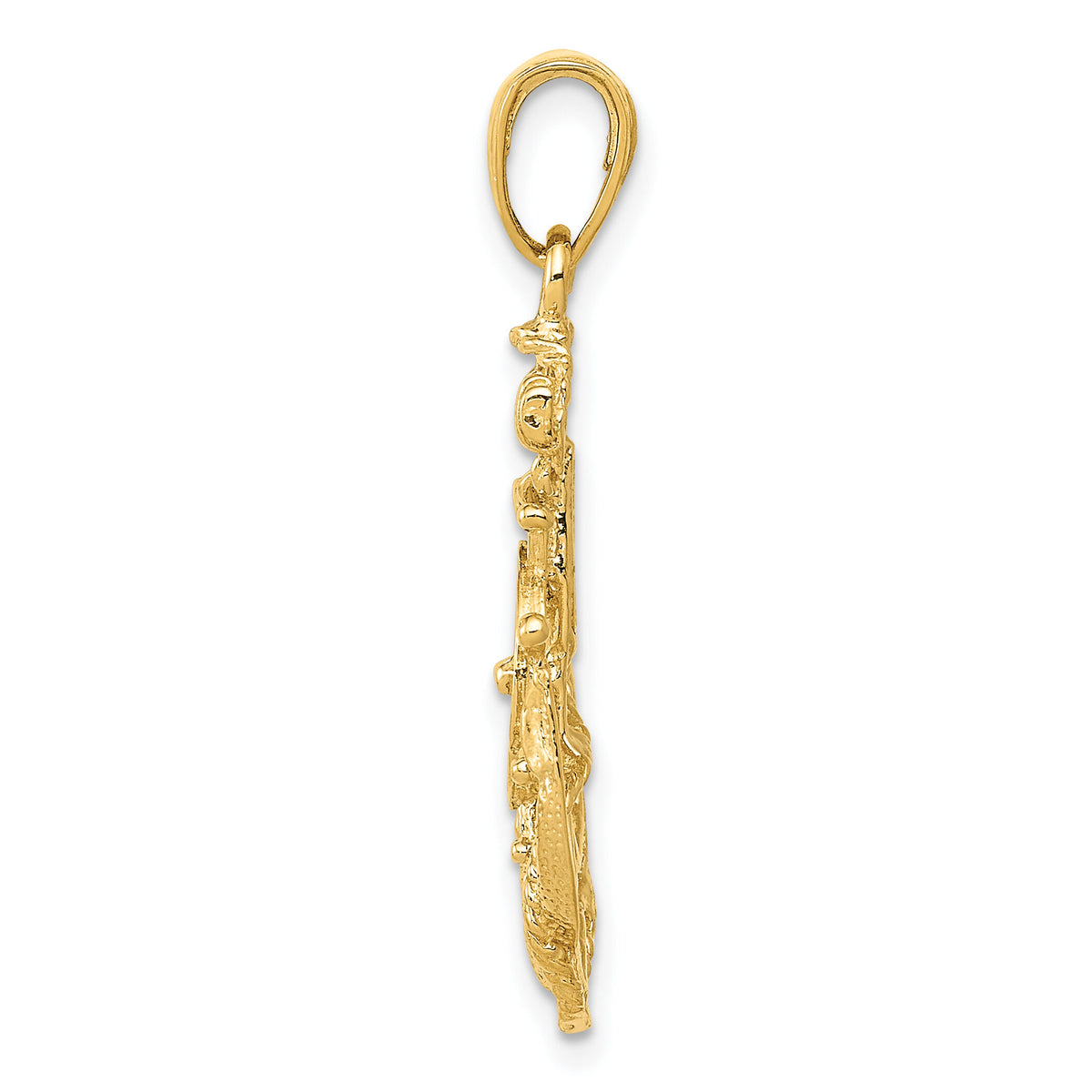 14k Medium Anchor w/Wheel Pendant-K3080