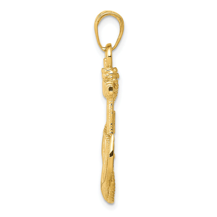 14k Anchor w/Rope Pendant-K3082