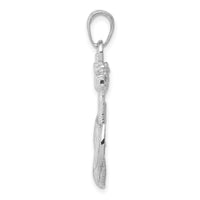 14K White Gold Anchor w/Rope Pendant-K3082W