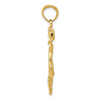 14k Large Anchor w/Wheel Pendant-K3083