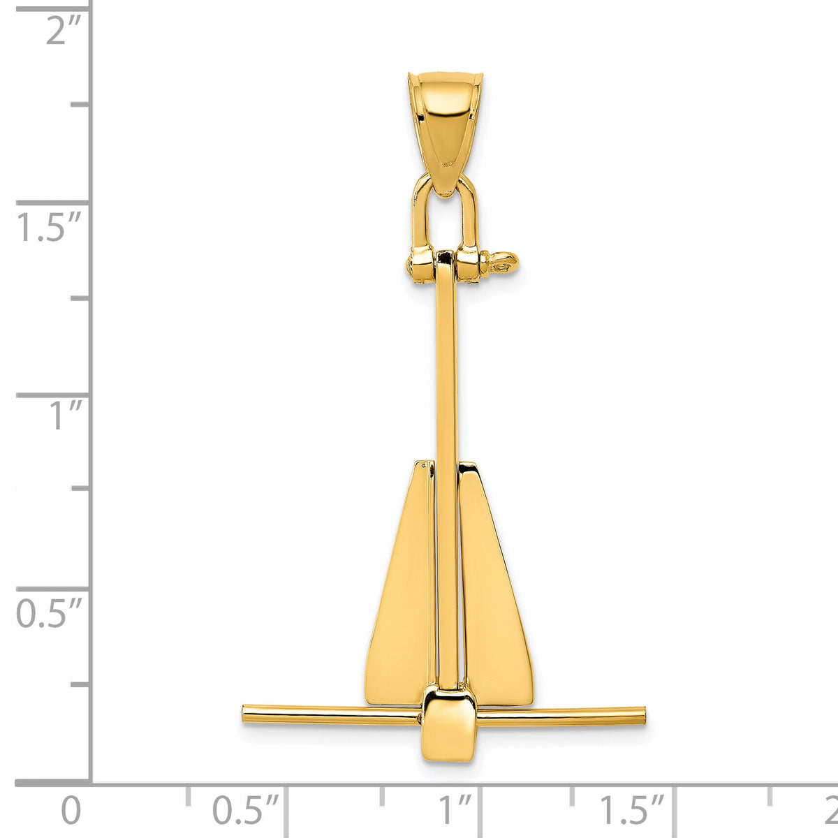 14K  3D Moveable Anchor Pendant-K3086