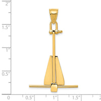 14K  3D Moveable Anchor Pendant-K3086