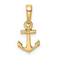 14k Mini Anchor Pendant-K3087