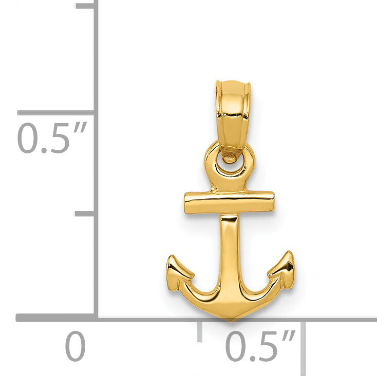 14k Mini Anchor Pendant-K3087